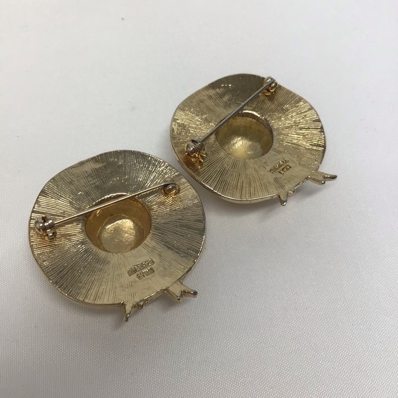 Sunhat garden brooches pr cottagecore vintage signed Michele Lynn spring summer - Picture 7 of 14